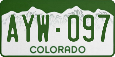 CO license plate AYW097