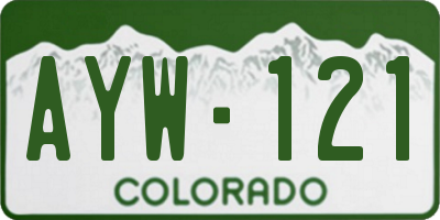 CO license plate AYW121