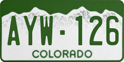 CO license plate AYW126