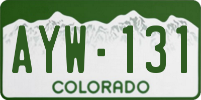 CO license plate AYW131