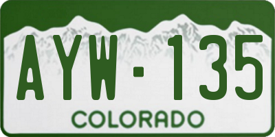 CO license plate AYW135