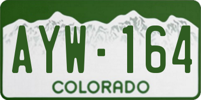 CO license plate AYW164