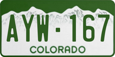 CO license plate AYW167