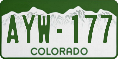 CO license plate AYW177