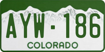 CO license plate AYW186