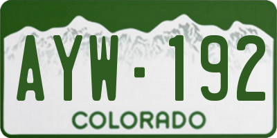 CO license plate AYW192