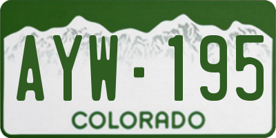CO license plate AYW195