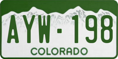 CO license plate AYW198