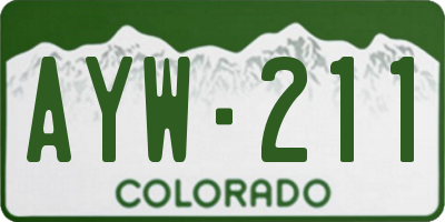 CO license plate AYW211