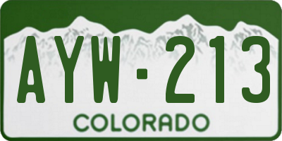CO license plate AYW213