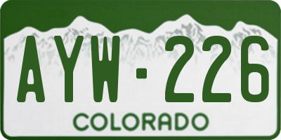 CO license plate AYW226