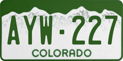 CO license plate AYW227