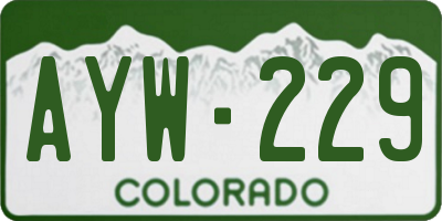 CO license plate AYW229