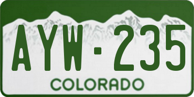 CO license plate AYW235