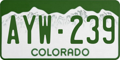 CO license plate AYW239