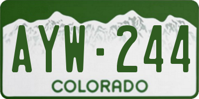 CO license plate AYW244