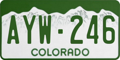 CO license plate AYW246