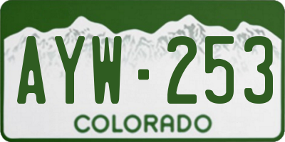 CO license plate AYW253