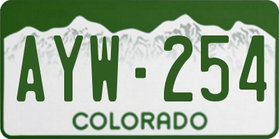 CO license plate AYW254