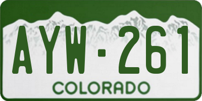 CO license plate AYW261