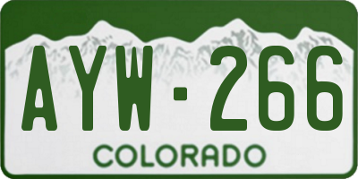 CO license plate AYW266