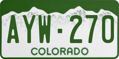 CO license plate AYW270