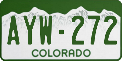CO license plate AYW272
