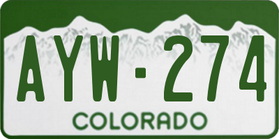 CO license plate AYW274