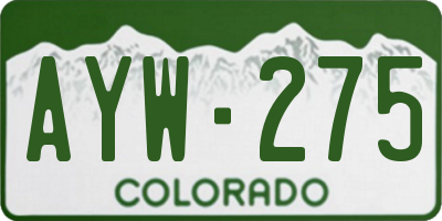CO license plate AYW275