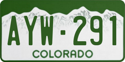 CO license plate AYW291