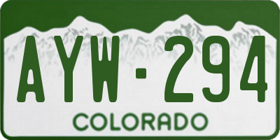 CO license plate AYW294