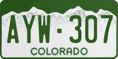 CO license plate AYW307