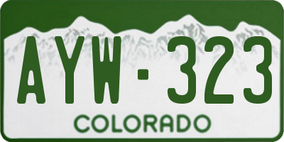 CO license plate AYW323