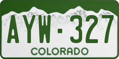 CO license plate AYW327