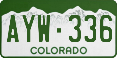 CO license plate AYW336