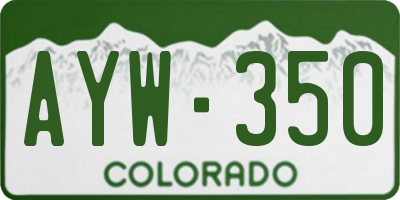 CO license plate AYW350