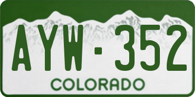 CO license plate AYW352