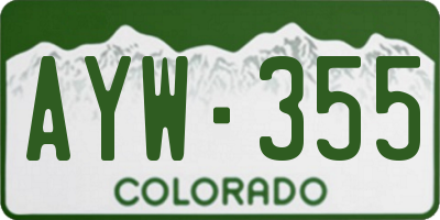 CO license plate AYW355