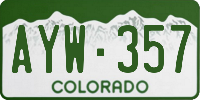 CO license plate AYW357