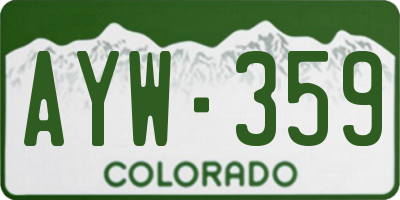 CO license plate AYW359