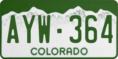 CO license plate AYW364
