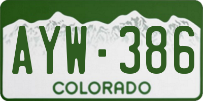 CO license plate AYW386