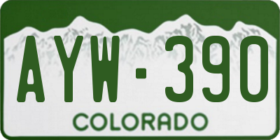 CO license plate AYW390