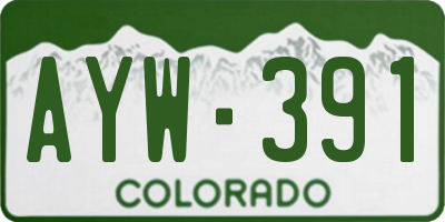 CO license plate AYW391