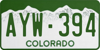 CO license plate AYW394