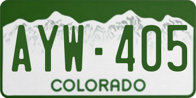 CO license plate AYW405