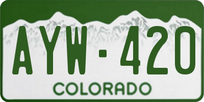 CO license plate AYW420