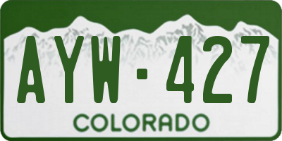 CO license plate AYW427