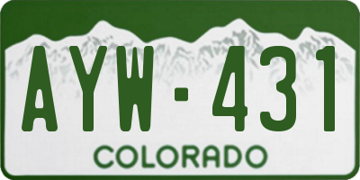 CO license plate AYW431