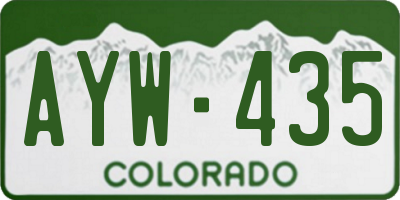 CO license plate AYW435